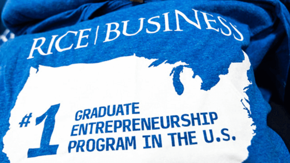 Blue Rice Business t-shirts with a U.S. map, best entrepreneurship program in the USA print